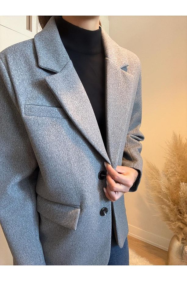 Kaşe Blazer Ceket - 6