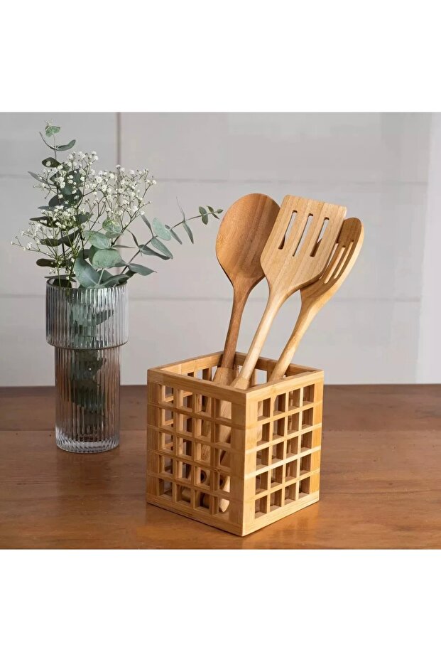 Bambu Kare Kaşıklık Bambu Dekoratif Organizer Kutu - 2