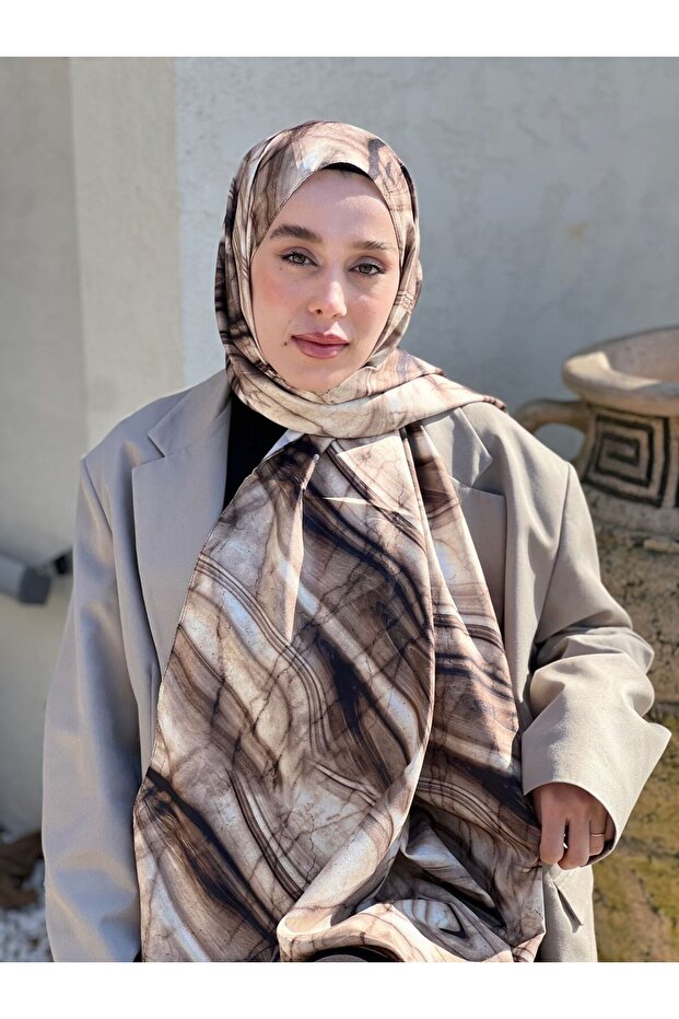 Marble Desen Twill Şal - 2