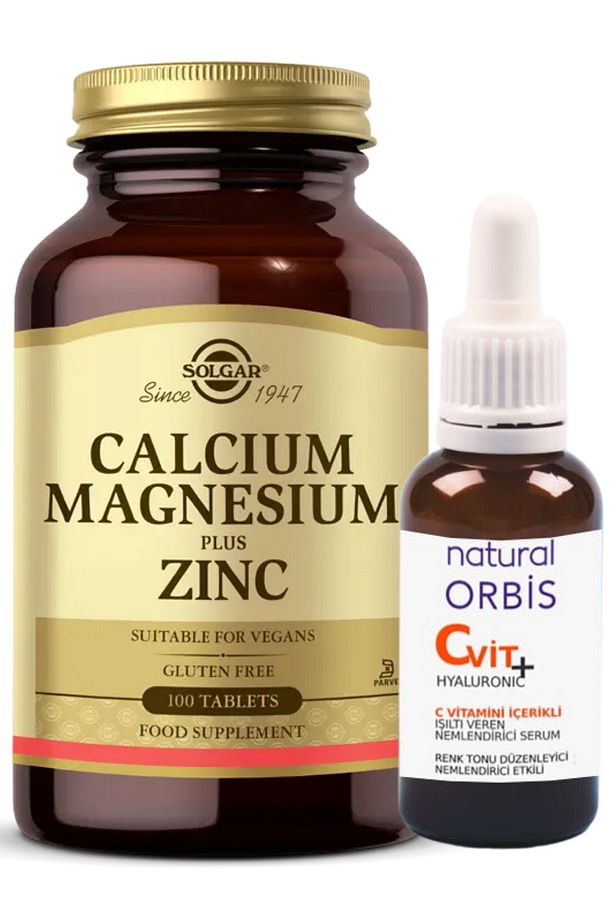 Calcium Magnesium Plus Zinc 100 Tablet Vitamin C Serum 30 ml Hediyeli (KALSİYUM MAGNESYUM PLUS) - 1
