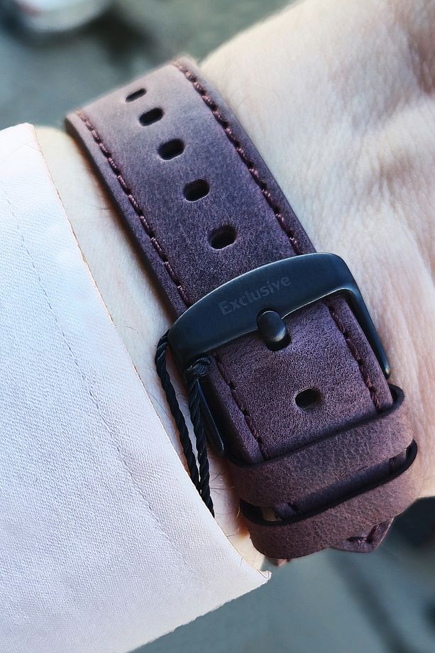 Exclusive Multi Fonksiyonel Takvim, Gün, 12/24 Saat, Dual Time Su Geçirmez Deri Erkek Kol Saati - 3