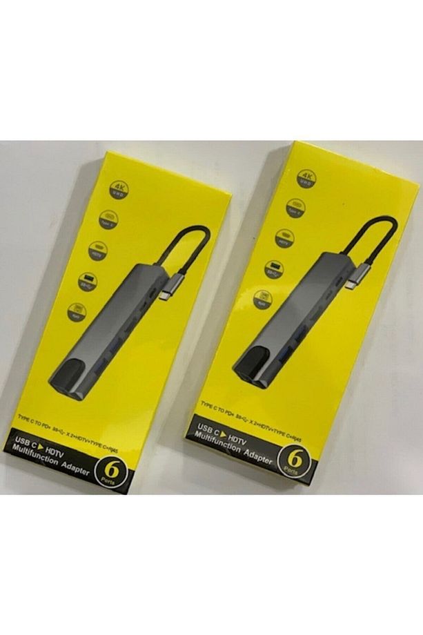 6 In1 4k Type C Usb 3.0 Hub Hdmı Rj45 Ethernet Mac Book Uyumlu Çoklayıcı Çevirici Adaptör - 2