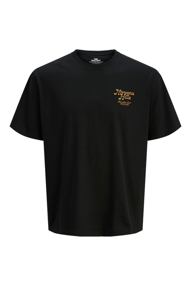 Jack Jones Jorparallel Tee Ss Crew Neck Tg Men's Black Tshirt 12275399 -02