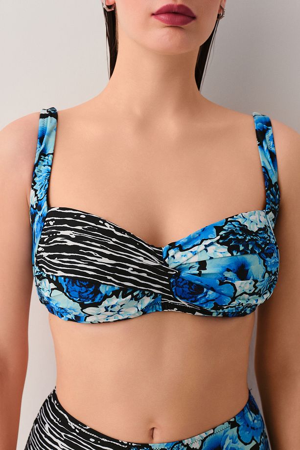 Azure Drapeli Bikini Üst - 3