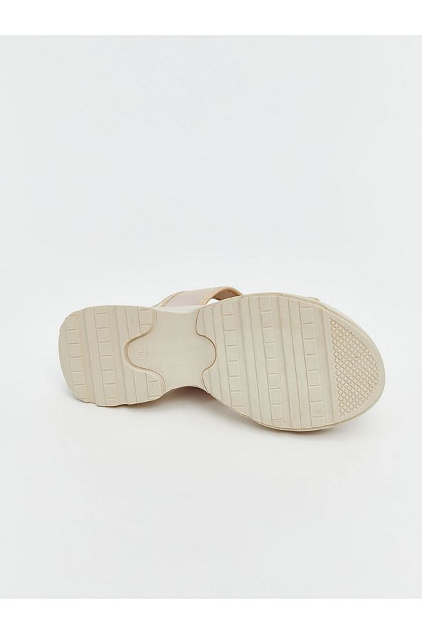 LCW STEPS Ekru Cırt Cırtlı Kız Çocuk Sandalet - 4