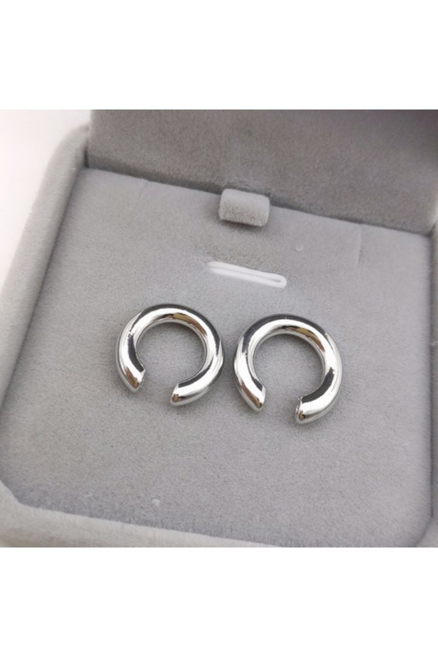 Silver Minimalist Gold Color Round Earrings for Women Earcuff Women No Pierced C Shape Geometric Ear