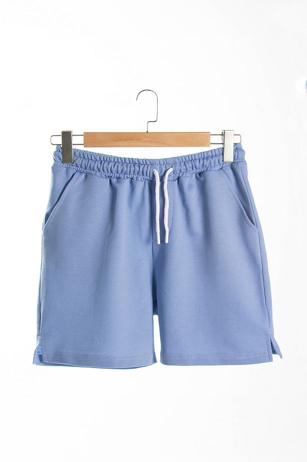 2'li Erkek Gri - Mavi Basic Regular Fit Şort & Bermuda - 5