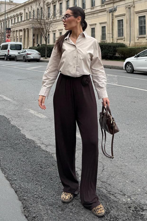 Bej Basic Kadın Gömlek Mg2355 - 2