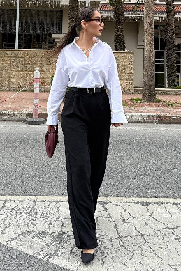 Beyaz Basic Kadın Gömlek Mg2355 - 2