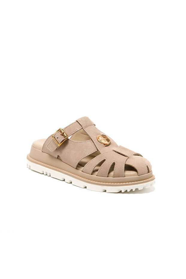 Women / Girls Slippers Rc-25Y-201-M13 John May Beige Suede