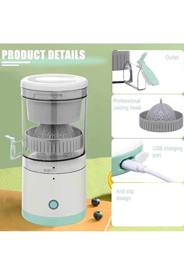 Electric Citrus Juicer, Hands-Free Portable USB , Multi functional 1-Button Easy Press DX1721 - 4