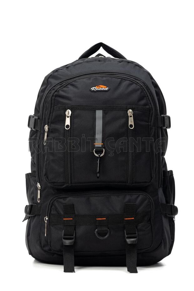 Large Size Mountaineer 60 Liter Outdoor Sports Camping Backpack with Water Bottle Compartment Black