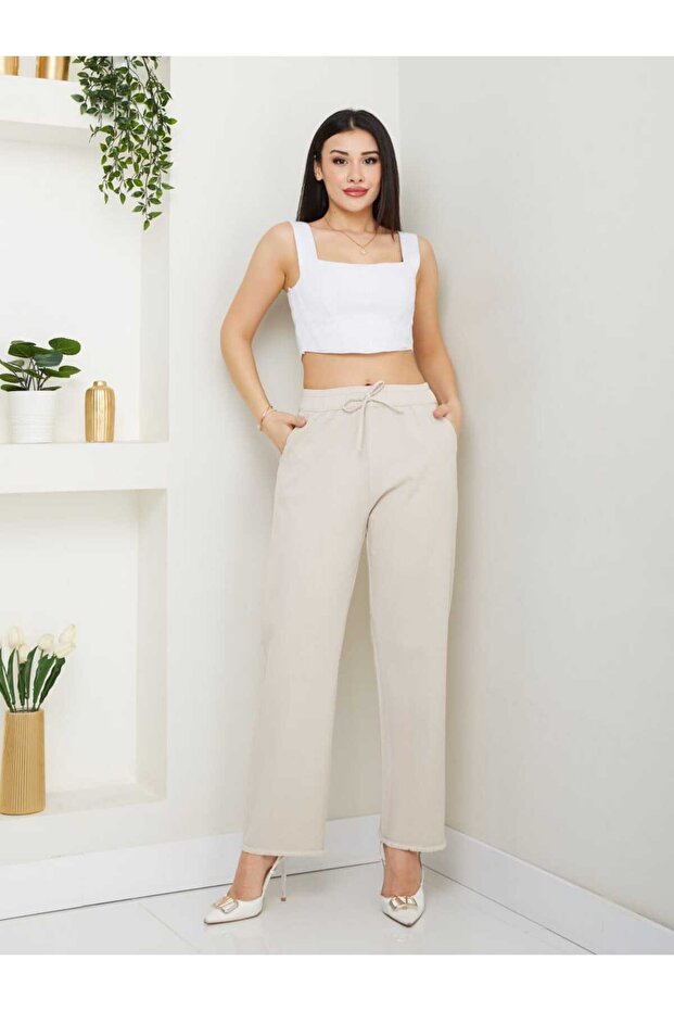Slim Denim Linen Fabric Women's Pants