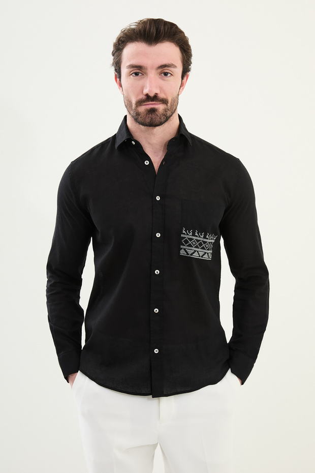 قميص بأزرار مخفية - 1