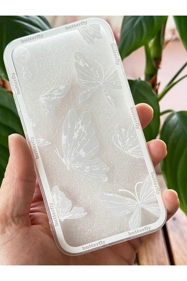 Apple iPhone XR Kılıf Şeffaf Kelebek Tasarımlı Desenli Kamera Korumalı Yumuşak Silikon Kapak - 5