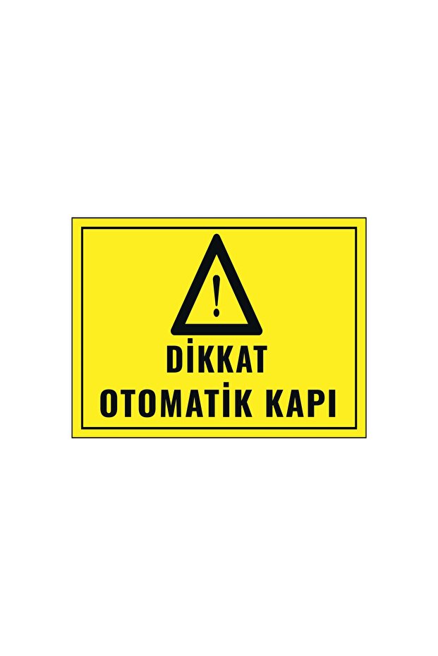 Metal Attention Automatic Door 15 cm X 20 cm Warning Sign Direction Sign