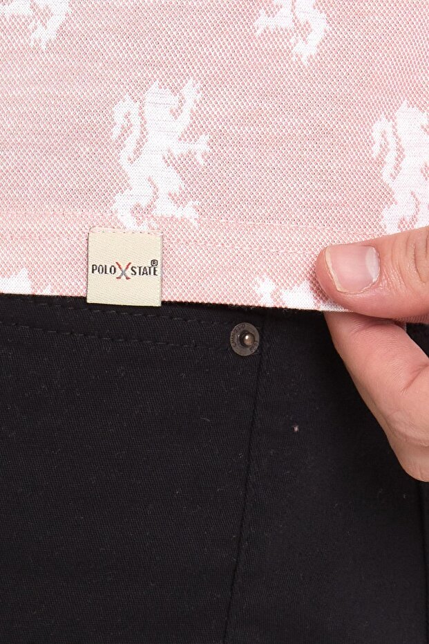 Ανδρικό μπλουζάκι Jacquard Basic Ροζ - 3
