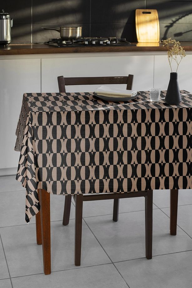 Modern Retro Desenli Polyester Kumaş - Döşemelik, Çanta, Minder ve Örtü Kullanımına Uygun ( 1 M ) - 7