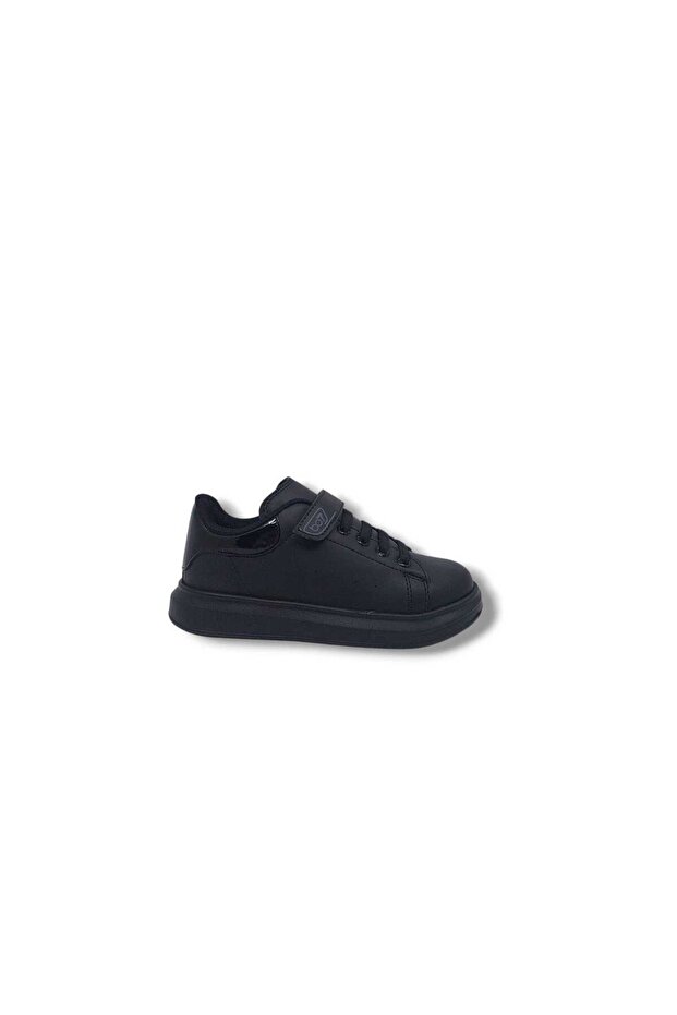 Bestof 150 Kids Black Velcro Thick Sole Casual Sneakers