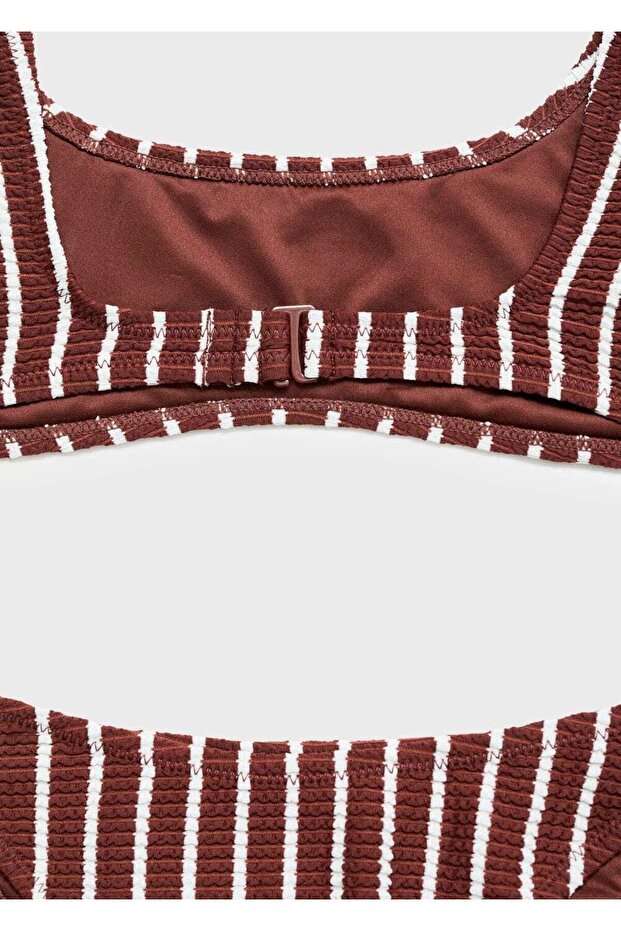 Çizgili Ribana Bikini Üstü - 6