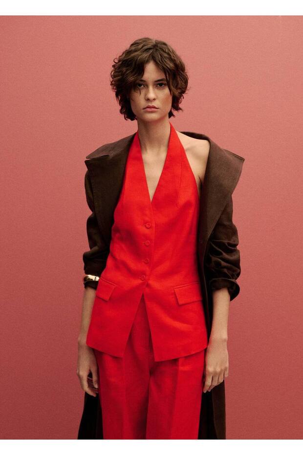 Keten halter yaka yelek - 2