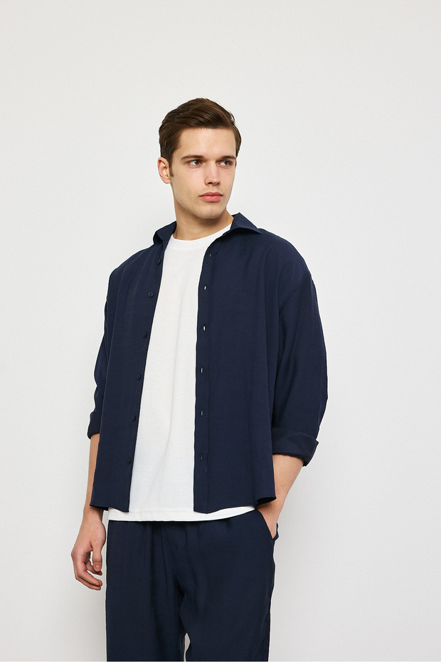 Modal Kumaş Premium Erkek Oversize Gömlek - 6