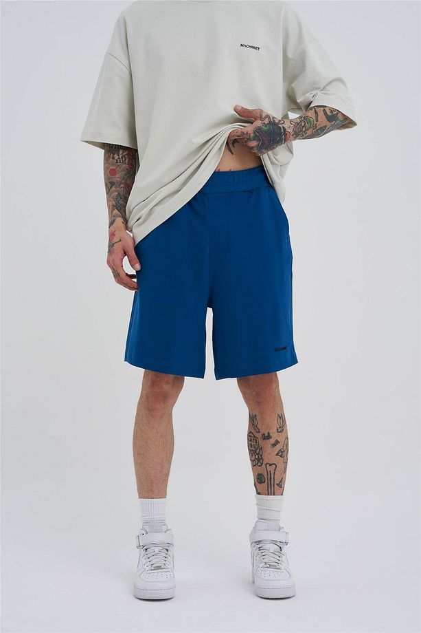 Erkek Basic Oversize Indigo Şort - 3