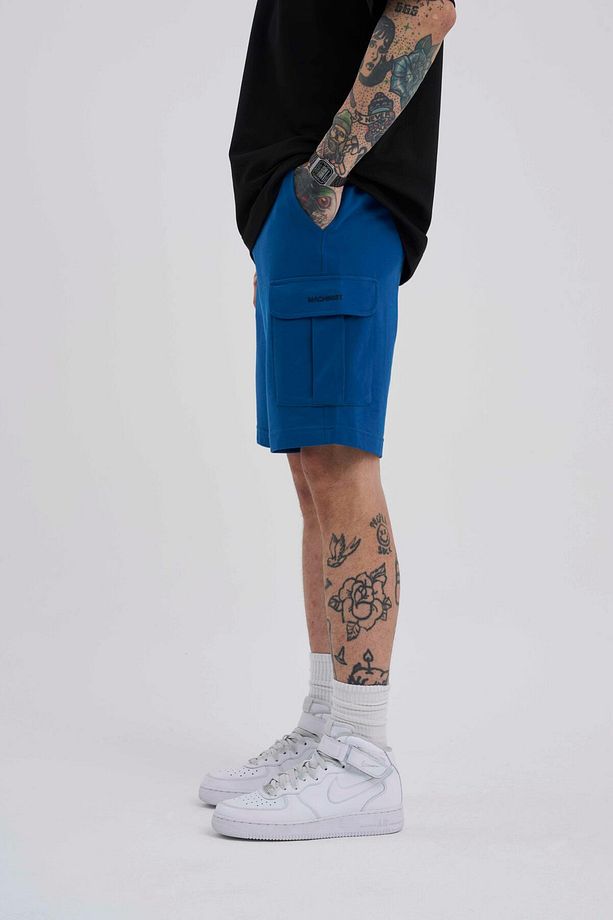 Erkek Kargo Cepli Basic Relaxed New Indigo Şort - 2
