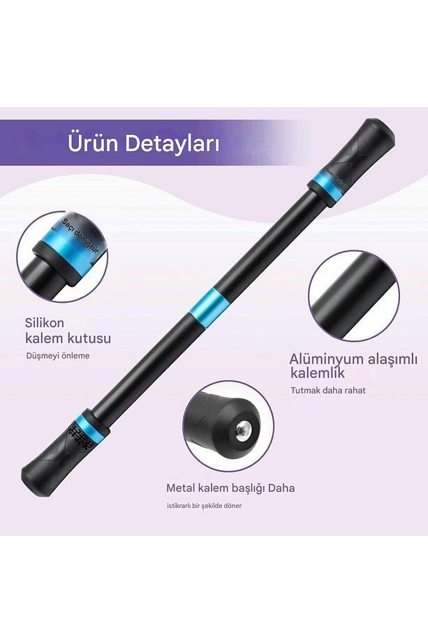 Metal Döner Kalem - Profesyoneller için Dengeli ve Yüksek Kaliteli Spinner Kalem 23 cm x 1.6 cm - 7