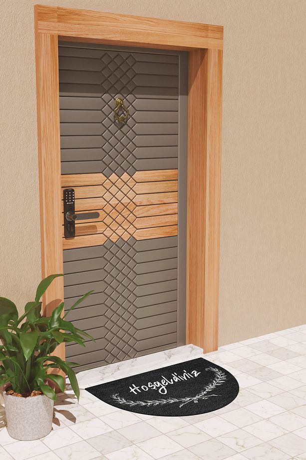 Modern Dijital Paspas Siyah Hoşgeldiniz Paspas - Kapı Önü Paspası - 4