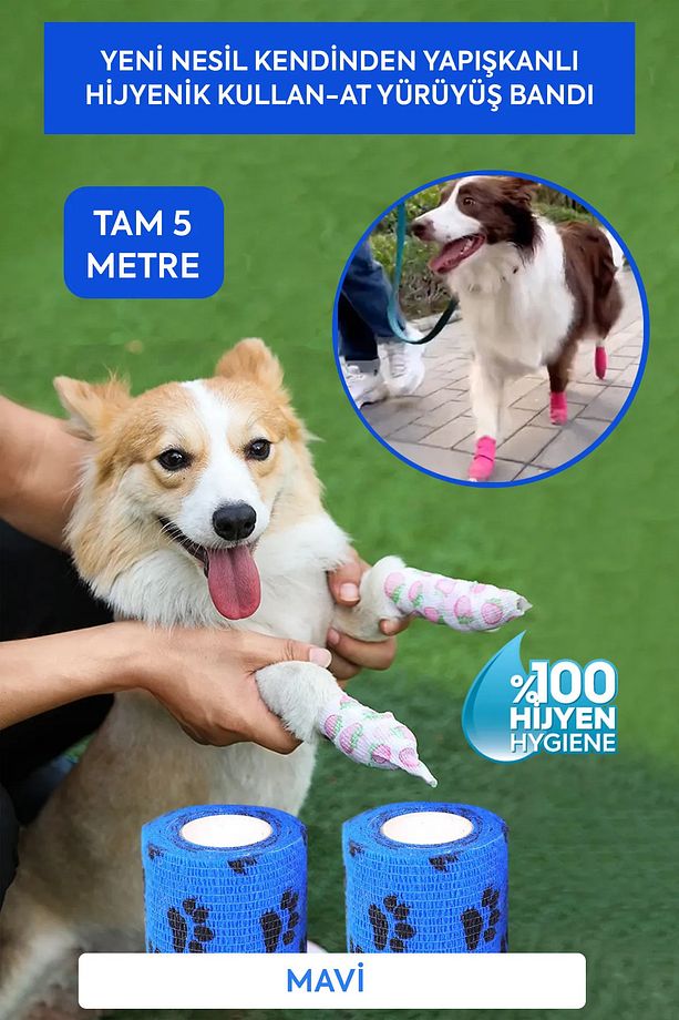 5 Metre Yeni Nesil Kendinden Yapışkanlı Hijyenik Kullan At Yürüyüş Ve Sağlık Bandı - 2