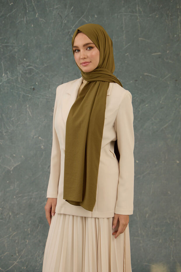 Plain Pattern No Wrinkles Shawl - 4