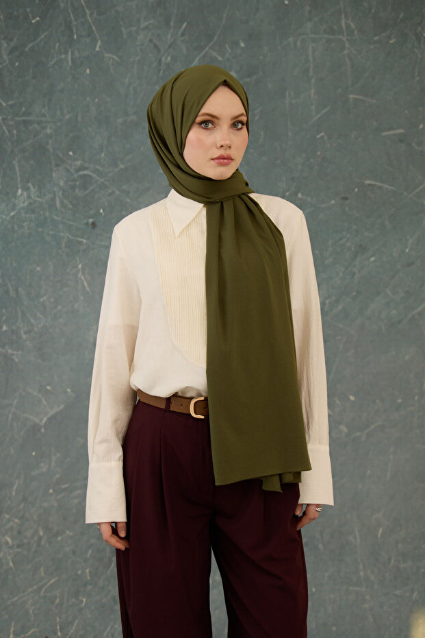 Plain Pattern No Wrinkles Shawl - 6