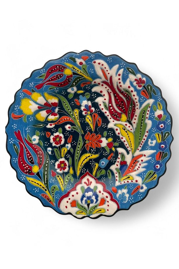 Çini Dekoratif Tabak, Duvar, Masa Süsü, Hediyelik El Yapımı (HANDMADE) Küçük Boy Tabak 18- 20 Cm - 2