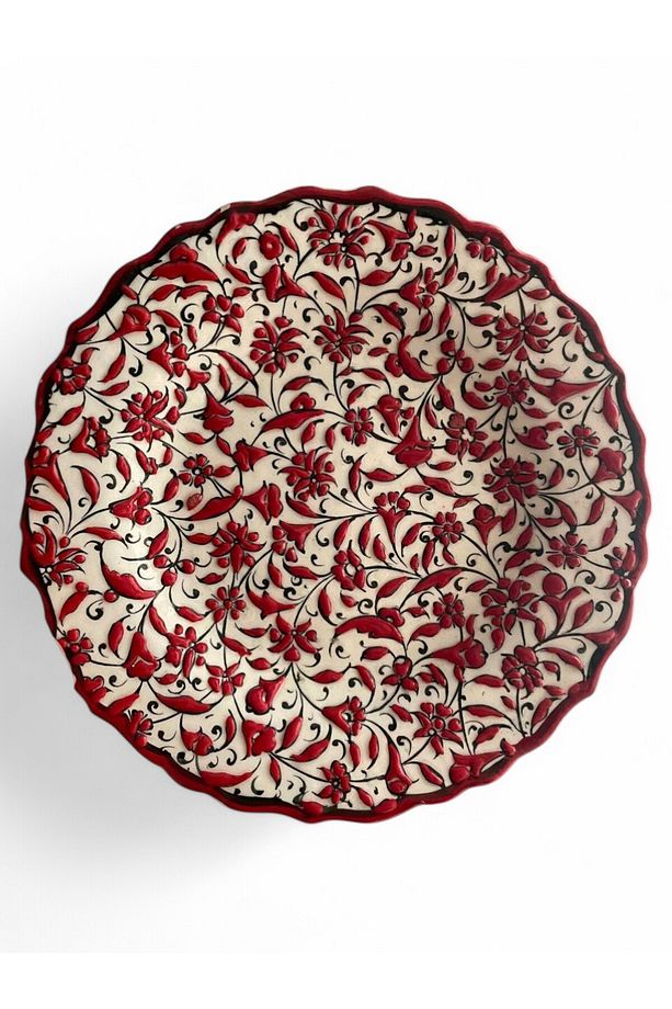 Çini Dekoratif Tabak, Duvar, Masa Süsü, Hediyelik El Yapımı (HANDMADE) Küçük Boy Tabak 18- 20 Cm - 2