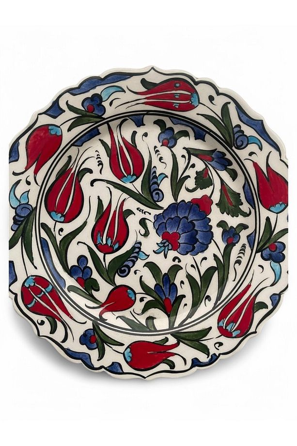 Çini Dekoratif Tabak, Duvar, Masa Süsü, Hediyelik El Yapımı (HANDMADE) Küçük Boy Tabak 18- 20 Cm - 8
