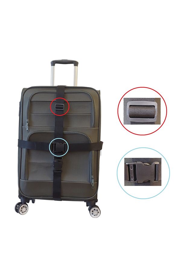Valiz kemeri 2 adet + etiket 1 adet + Şeffaf pasaport kılıfı 1 adet - 3