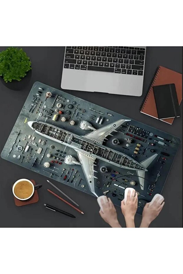 70X30 CM UÇAK MAKETİ KAYDIRMAZ TABAN SPEED YÜZEY OYUNCU MOUSE PAD GAMİNG - 4