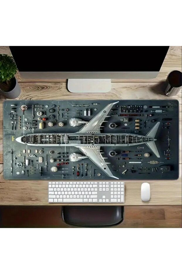 70X30 CM UÇAK MAKETİ KAYDIRMAZ TABAN SPEED YÜZEY OYUNCU MOUSE PAD GAMİNG - 1