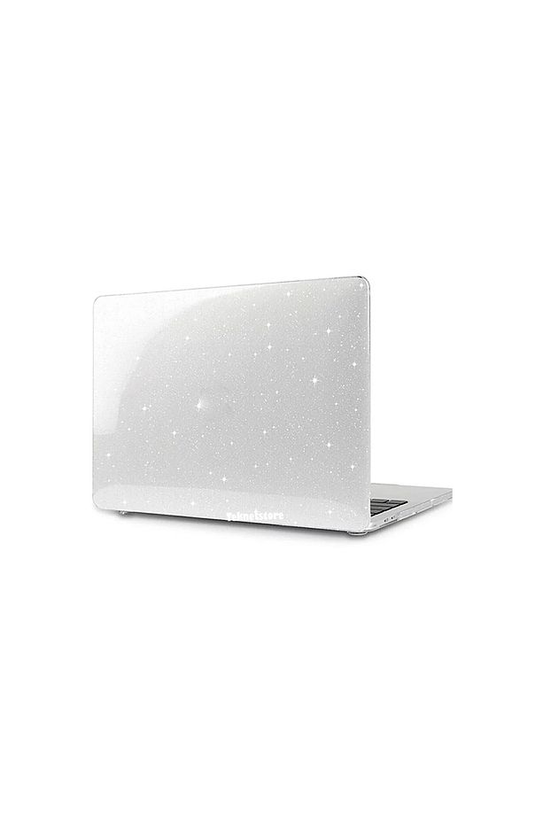 Apple Macbook Air 13.6 Inç 2022 2024 M2 M3 M4 Çip A2681 A3113 A3240 Kilif Parlak Simli Şeffaf Kapak - 3