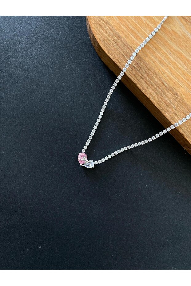 Çelik Taşlı Kolye - 1