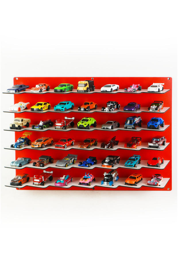 42 Araçlık Ahşap Duvar Rafı ( Hotweels Ve Matchbox ) (İSİM YAZDIRMAK IÇİN ISİMLİK ALINIZ) - 4