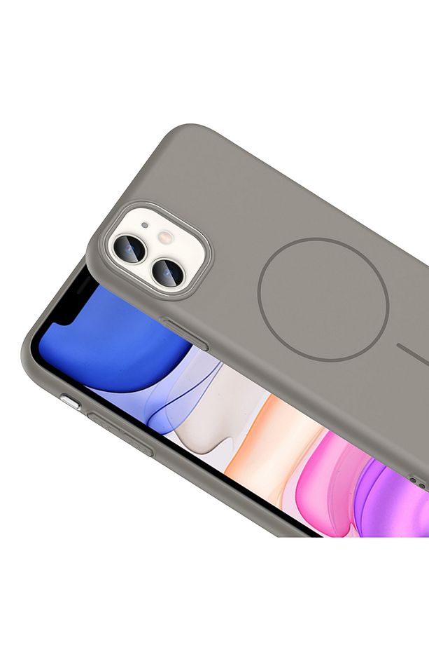 iPhone 11 Kılıf Mat Magsafe Şarj Özellikli Hassas Butonlu Lansman Yumuşak Kenarlı Renkli Kapak - 3