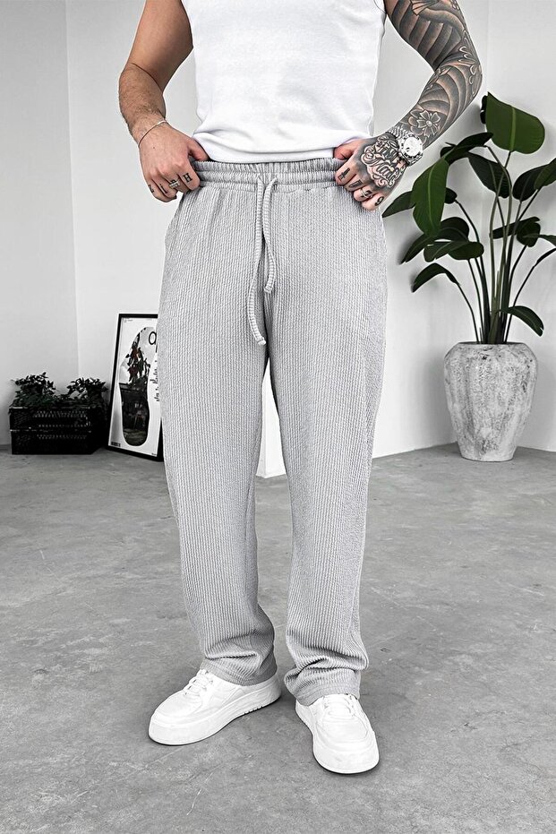 Gray Sandy Comfort Baggy Trousers