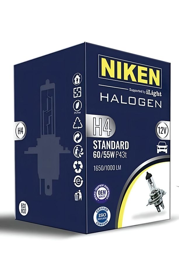 H4 12V 55W HALOJEN FAR AMPULÜ 2 ADET 1650 LÜMEN GÖZ ALMAYAN GÜÇLÜ SARI IŞIK UZUN KISA TEK FAR AMPUL - 4