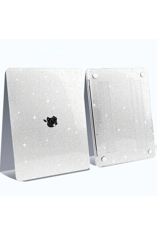 Apple Macbook 13.6′ Air M3 A3113 Macbook Koruyucu Sert Parlak Simli 1mm Ultra İnce Sağlam Kılıf - 5