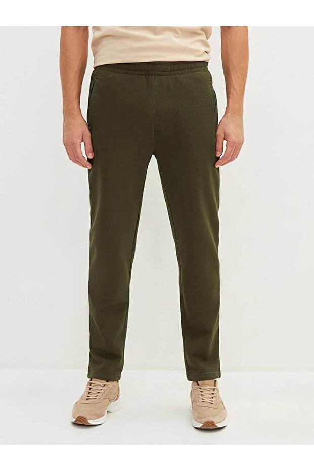 LCWAIKIKI Basic Haki Standart Kalıp Erkek Kalın Eşofman Altı - 3