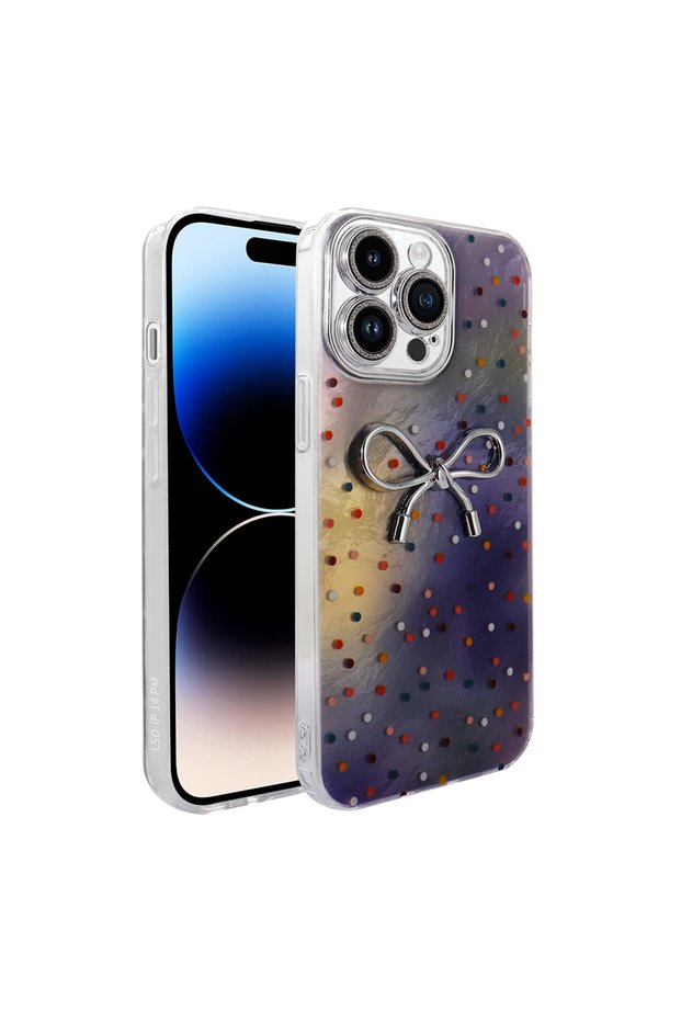 Figured Ponti Silicone Phone Case Rainbow Ribbon Compatible with iPhone 16 Pro