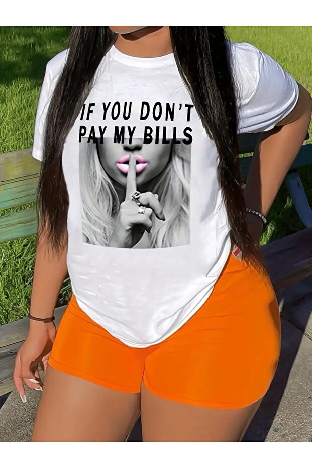 Printed T-Shirt, Short Sleeve Crew Neck Casual Top for Summer and Spring, Women's Clothing