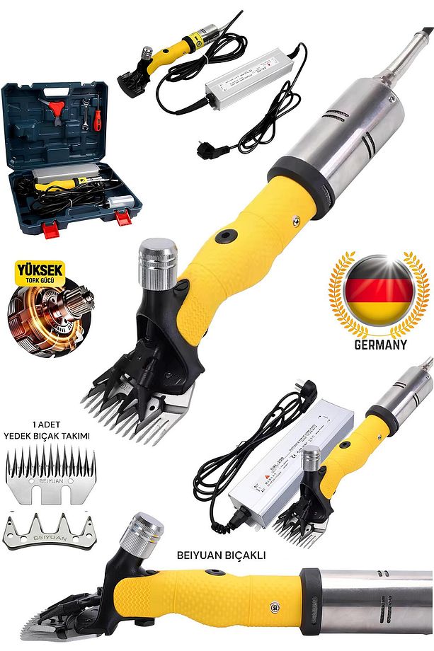 İtalyan 8seris 4100w Adaptörlü Keçi Köpek Koyun Kırkma Bakır Motor Rus Tipi Beıyuan 1 Bıçak Takımı - 1
